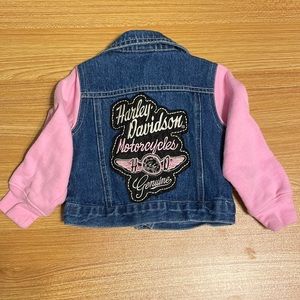 Girls pink and jean HARLEY DAVIDSON 2t jacket